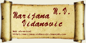 Marijana Vidanović vizit kartica